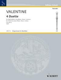 Valentine - 4 Duets Op. 6 No. 1-4 for Treble Recorders by Robert Valentine