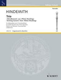 Hindemith - Trio for Treble Recorder and 2 Tenor Recorders, Schott Music, 40 Pages