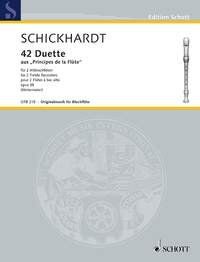 Schickhardt 42 Duets Op. 38 for 2 Treble Recorders - Schott Music, 48 Pages