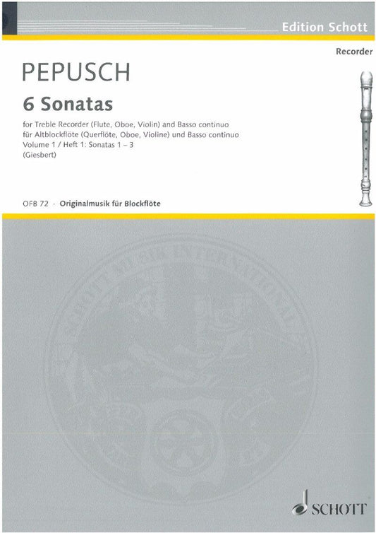 Sonatas Book 1 for Violin or Treble Recorder, Flute, Oboe, Piano - Schott Music, 28 Pages