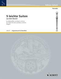Easy Suites for Recorder and Piano by Schott Music, 36 Pages