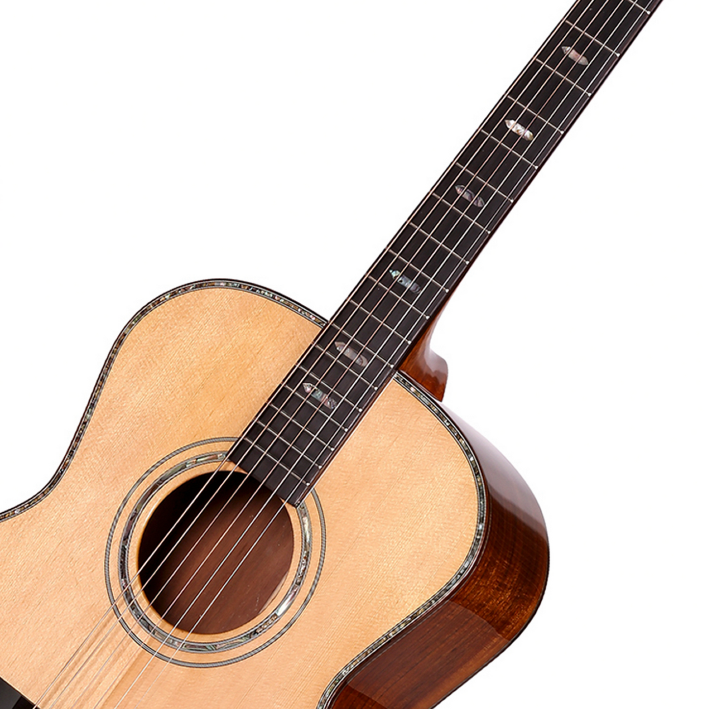 Saga OL18 All Solid Folk Acoustic-Electric Guitar Natural with Case — view 3