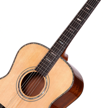 Saga OL18 All Solid Folk Acoustic-Electric Guitar Natural with Case — view 3