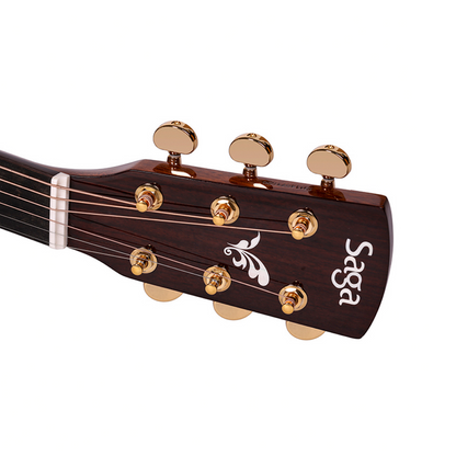 Saga OL18 All Solid Folk Acoustic-Electric Guitar Natural with Case — view 5