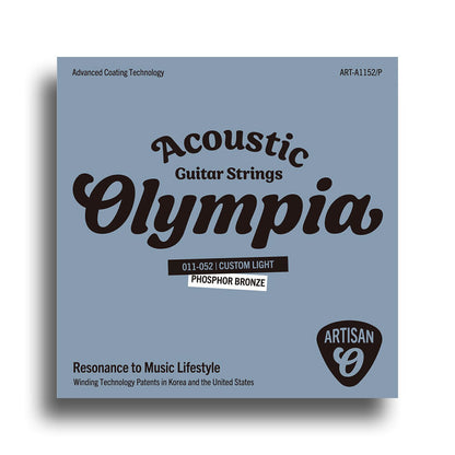 Olympia Artisan Series Coated Phosphor Bronze Light Acoustic Guitar String Set (11-52)