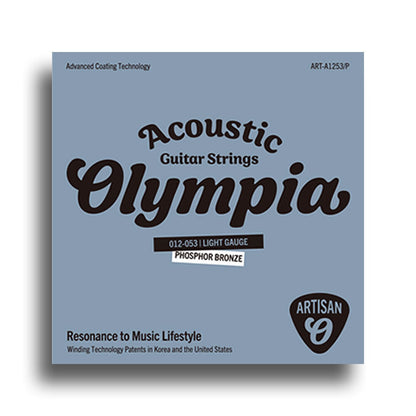 Olympia Artisan Series Coated Phosphor Bronze Light Acoustic Guitar String Set (12-53)