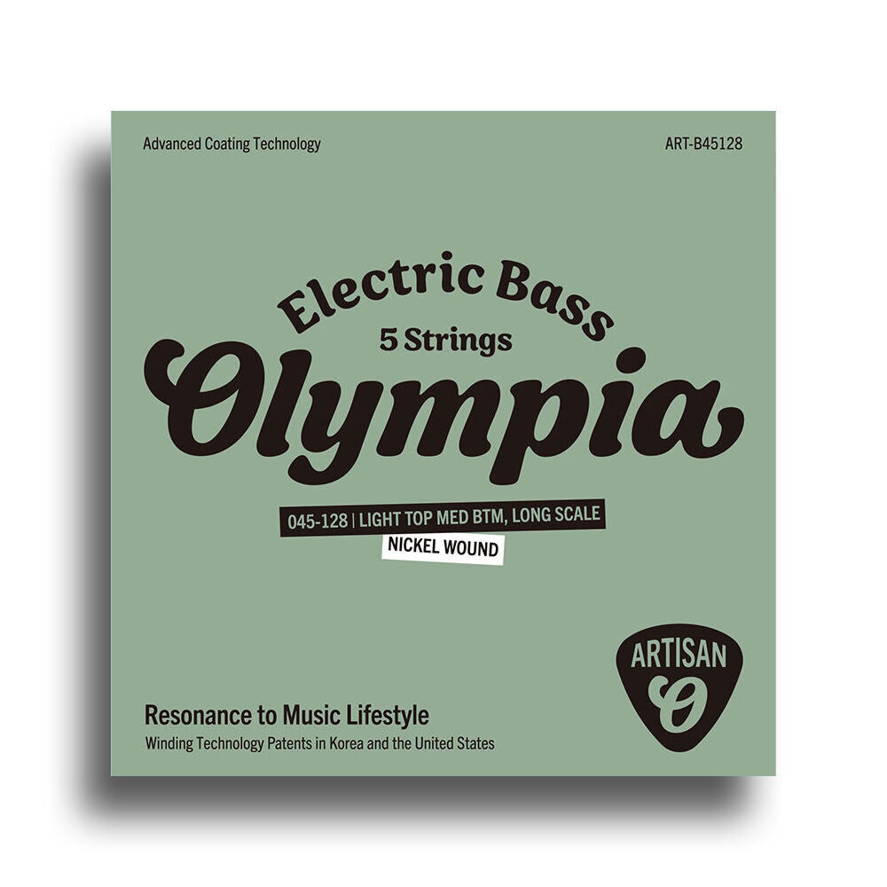 Olympia Artisan Series Coated Electric Bass Guitar Strings Set 5-String (Light Top Medium Bottom 45-128)