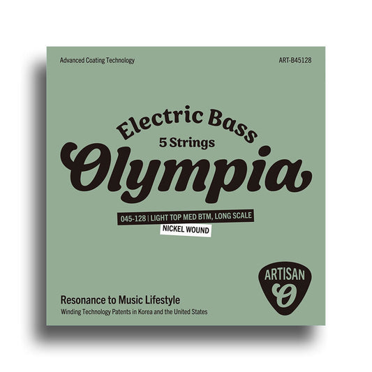 Olympia Artisan Series Coated Electric Bass Guitar Strings Set 5-String (Light Top Medium Bottom 45-128)