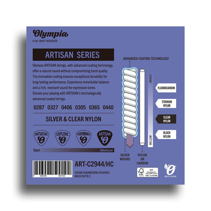 Olympia Artisan Series Coated Classical Guitar Strings Hard Tension Set (29-44) — view 2
