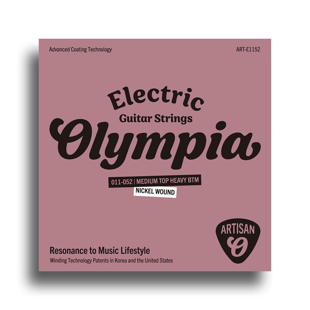 Olympia Artisan Series Coated Electric Guitar String Set 11-52 Medium Top Heavy Bottom