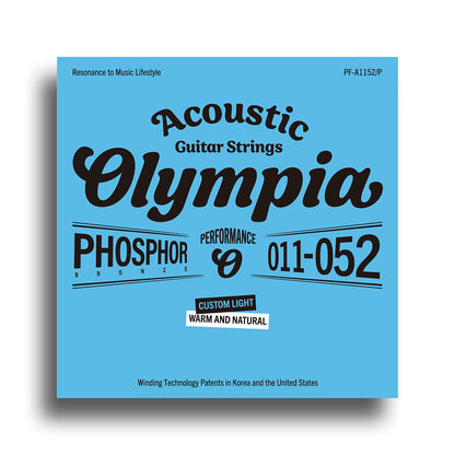Olympia Performance Series Phosphor Bronze Custom Light Acoustic Guitar String Set 11-52
