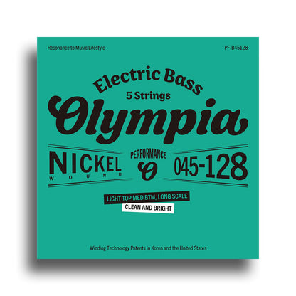 Olympia Performance Series Light Top Medium Bottom Electric Bass 5-String Set 045-128