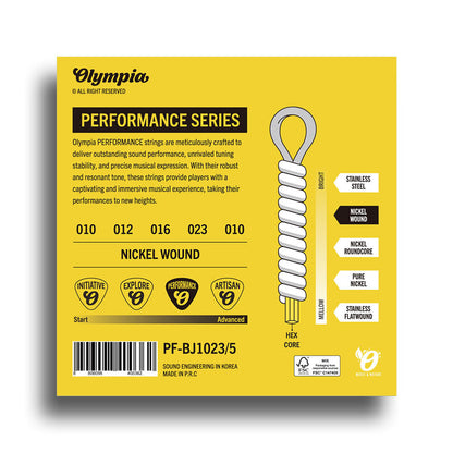 Olympia Performance Series Medium Loop-End Banjo 5-String Set (10-23) — view 2