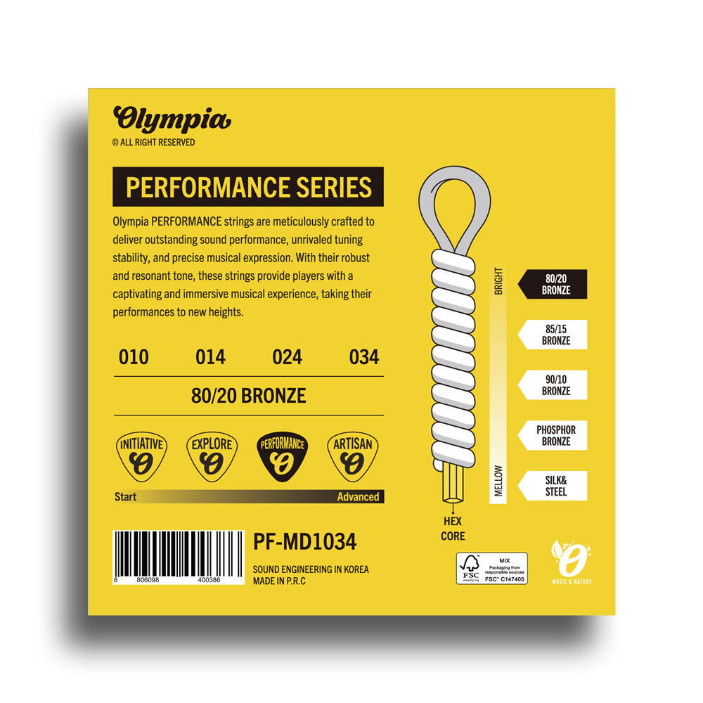 Olympia Performance Series Light Loop-End Mandolin String Set 10-34 — view 2