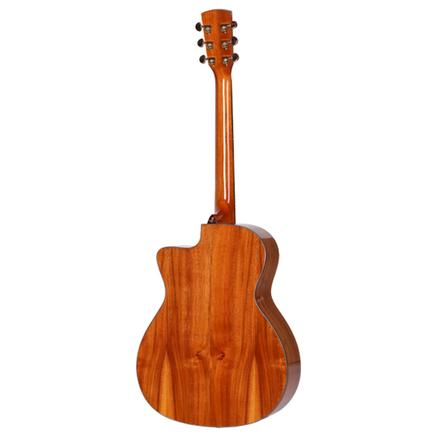 Saga OM68C Solid Folk Cutaway Acoustic-Electric Guitar Natural with Gigbag — view 2