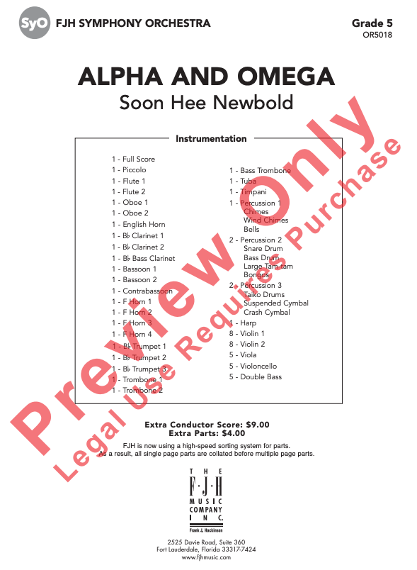 Alpha and Omega Full Orchestra Sheet Music Grade 5 — view 2