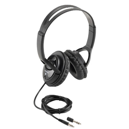 On Stage AA3500 Wired Headphones with 6' Cable and 1/4" Adapter, Black
