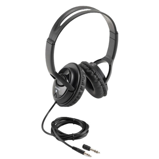 On Stage AA3500 Wired Headphones with 6' Cable and 1/4" Adapter, Black