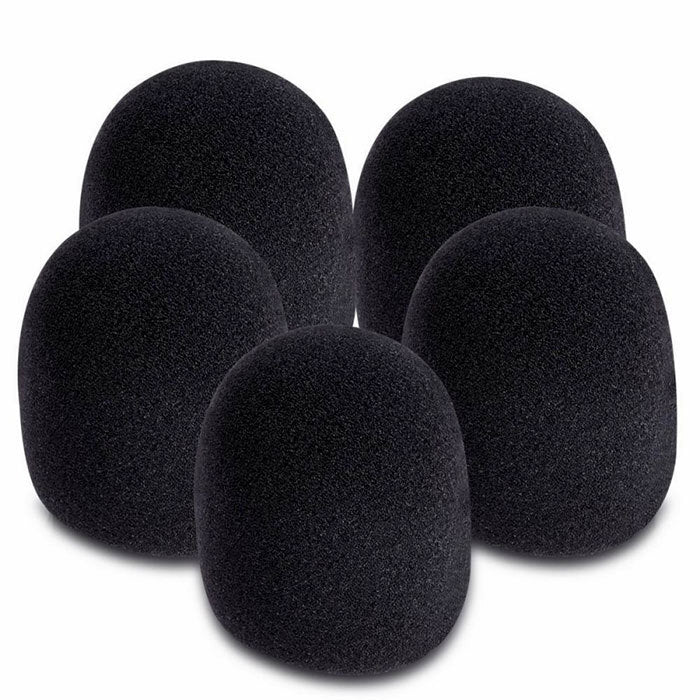 On Stage Black Foam Microphone Windscreens Pack of 5