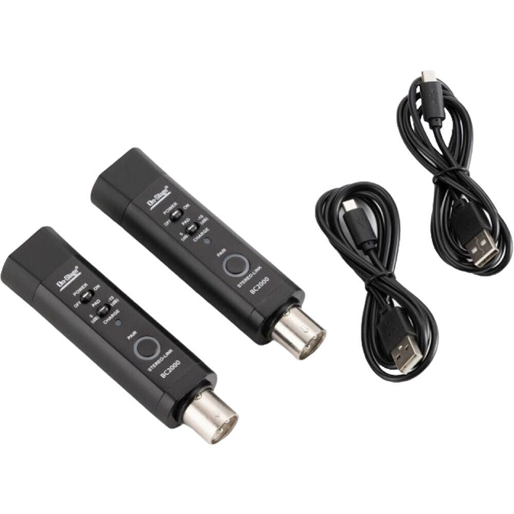 On Stage BC2000V2 Rechargeable Stereo Bluetooth Converter with XLR Connectors — view 2