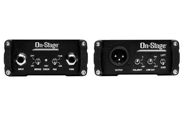 On Stage DB1100 Active Stereo Direct Box with Phantom Power and Merge Function — view 3