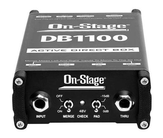 On Stage DB1100 Active Stereo Direct Box with Phantom Power and Merge Function