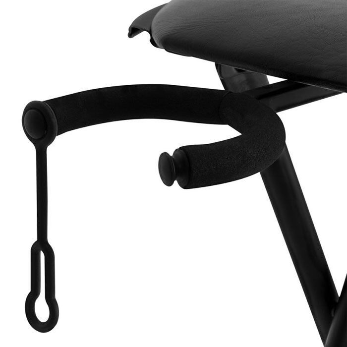 On Stage Guitarist Stool with Footrest and Collapsible Guitar Stand, Black Powder Coat Finish — view 4