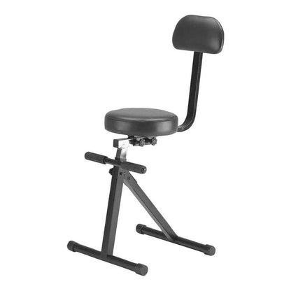 On Stage Height Adjustable Keyboard & Guitar Throne with Padded Backrest and Footrest