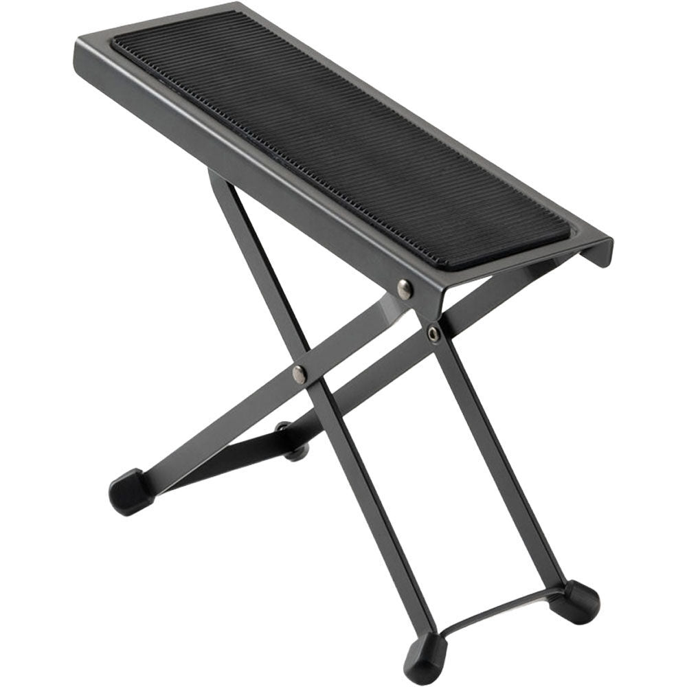 On Stage FS7850B Guitar Foot Stool with 5 Fixed Height Positions, Nonslip Rubber Pad, Folds for Storage, Black