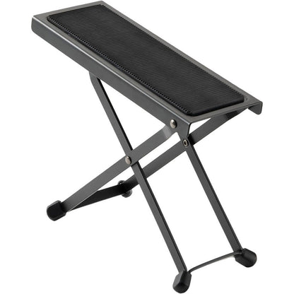 On Stage FS7850B Guitar Foot Stool with 5 Fixed Height Positions, Nonslip Rubber Pad, Folds for Storage, Black