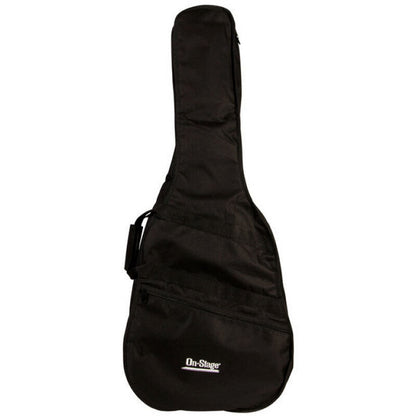 On Stage GBA4550 Economy Acoustic Guitar Bag, Black, Weather-Resistant Nylon, 41" Length, Accessories Compartment, Backpack Straps