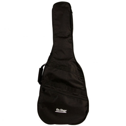 On Stage GBA4550 Economy Acoustic Guitar Bag, Black, Weather-Resistant Nylon, 41" Length, Accessories Compartment, Backpack Straps