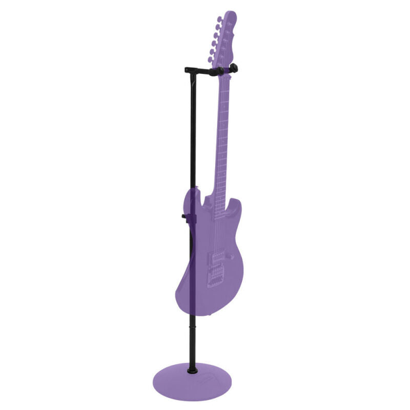 On Stage Guitar Hanger for M20 Bases - Adjustable Height 24" to 38", Rubber Padding, Fits Standard Guitars, Black — view 2