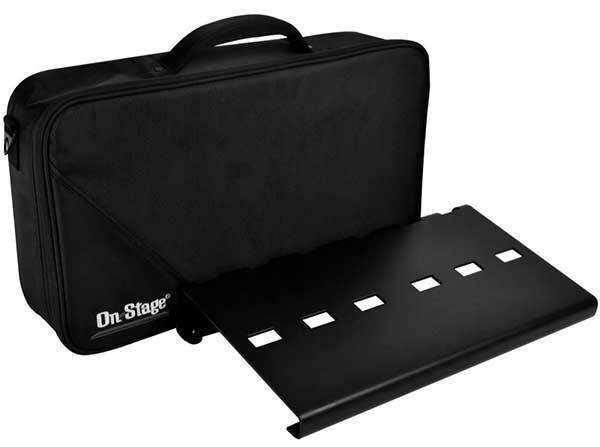On Stage GPB3000 Large Pedal Board with Custom Gig Bag, Lightweight Aluminum, 18.7" x 9", Fits Up to 10 Pedals, Cable Management System