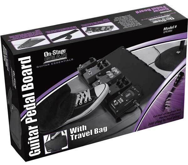 On Stage GPB3000 Large Pedal Board with Custom Gig Bag, Lightweight Aluminum, 18.7" x 9", Fits Up to 10 Pedals, Cable Management System — view 6