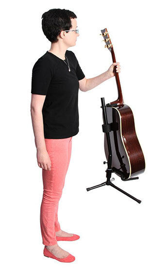 On Stage GS7141 Single Guitar Stand with Locking Mechanism, Adjustable Height, Black Powder Coat Finish — view 5