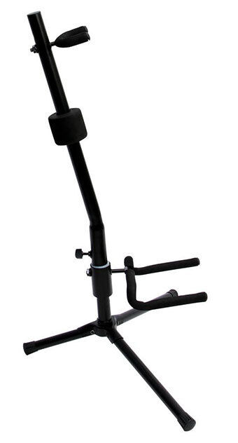 On Stage GS7141 Single Guitar Stand with Locking Mechanism, Adjustable Height, Black Powder Coat Finish — view 3