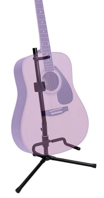 On Stage GS7141 Single Guitar Stand with Locking Mechanism, Adjustable Height, Black Powder Coat Finish — view 4