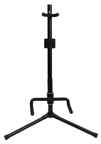 On Stage GS7141 Single Guitar Stand with Locking Mechanism, Adjustable Height, Black Powder Coat Finish