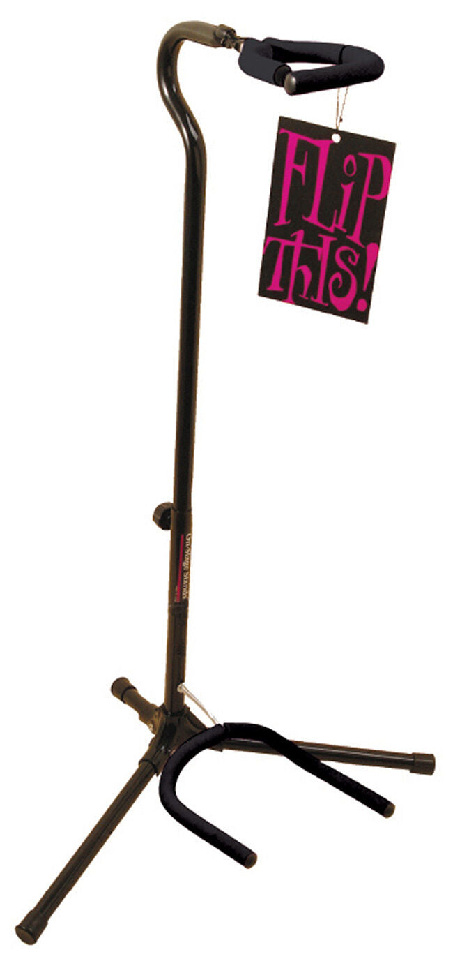 On Stage Flip It Single Guitar Stand with Adjustable Height and Velveteen Rubber Padding — view 2