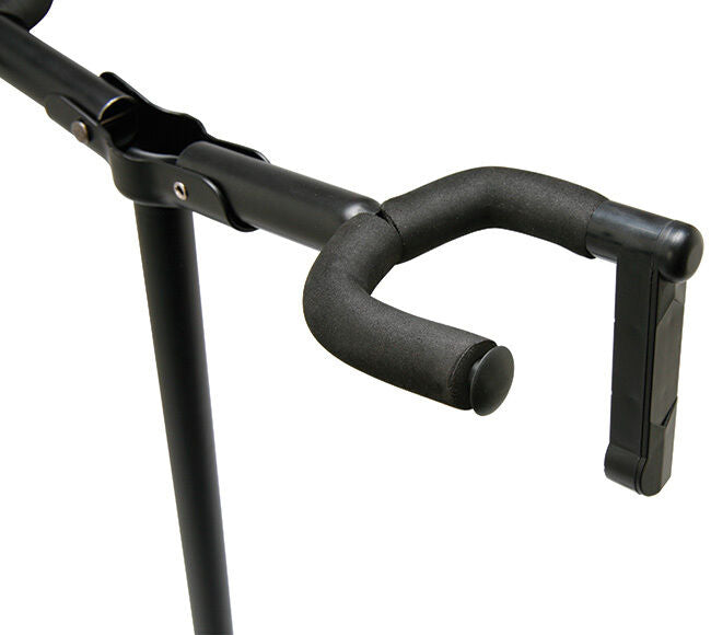 On Stage OSGS7221BD Deluxe Folding Double Guitar Stand - Holds 2 Guitars, Adjustable Height 19"-33", Black Powder Coat Finish — view 2
