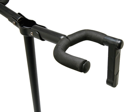 On Stage OSGS7221BD Deluxe Folding Double Guitar Stand - Holds 2 Guitars, Adjustable Height 19"-33", Black Powder Coat Finish — view 2