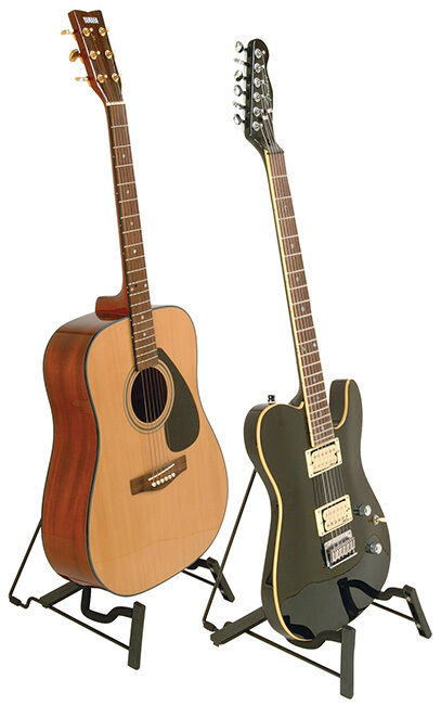 On Stage Fold Flat Metal A-Frame Single Guitar Stand with 5-Position Adjustment — view 4