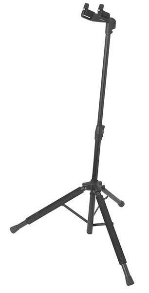 On Stage GS8100 Hang It Pro Grip Black Guitar Stand with Adjustable Height and Steel Construction