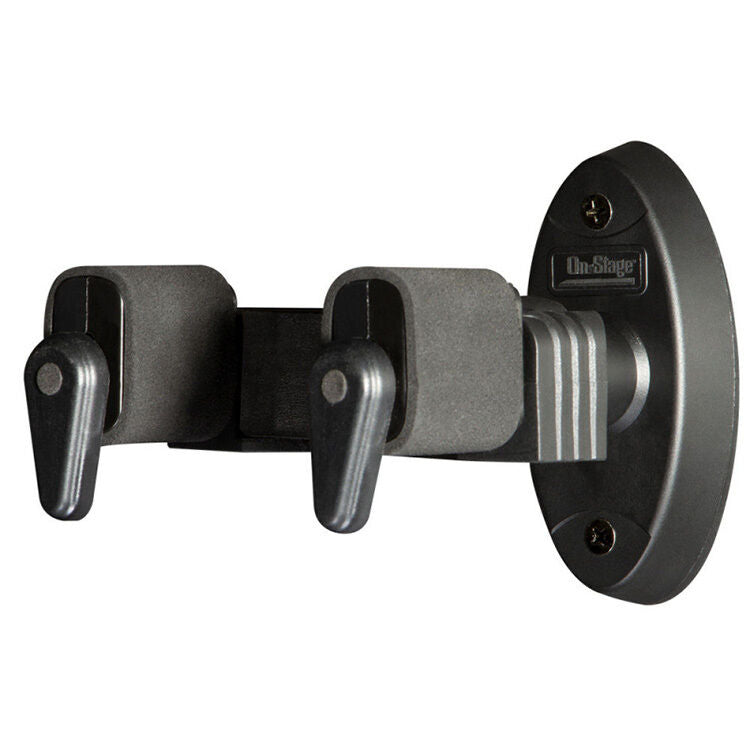 On Stage Locking Wall-Mount Guitar Hanger with Metal Base, Holds 1 Guitar, 16.5 lbs Capacity, Black — view 3