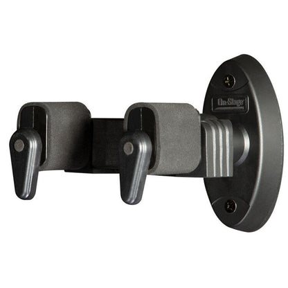 On Stage Locking Wall-Mount Guitar Hanger with Metal Base, Holds 1 Guitar, 16.5 lbs Capacity, Black — view 3