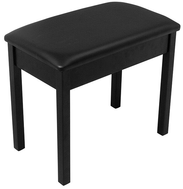 On Stage OSKB8802B Keyboard/Piano Bench in Black Wood & Vinyl, 19.5" Height, 240 lbs Capacity, 1.5" Cushion