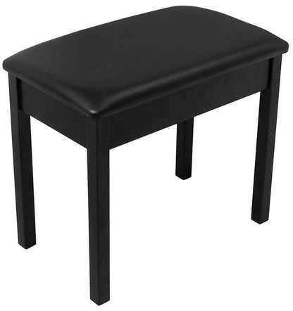 On Stage Flip-Top Keyboard/Piano Bench, Solid Wood & Vinyl, Black, 19.5" Height, 240 lbs Capacity, 1.5" Cushion, Storage Space