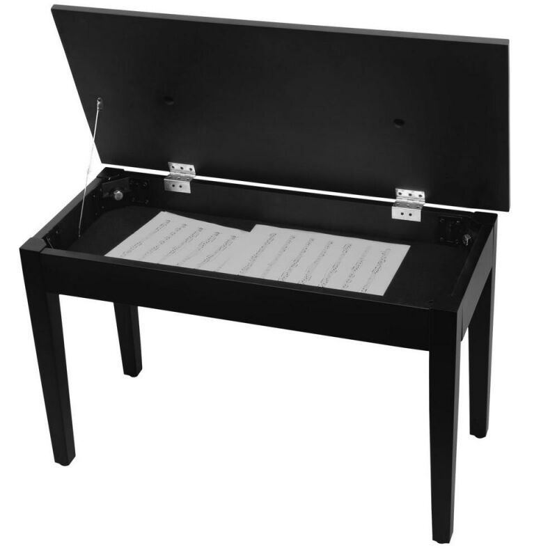On Stage KB8904B Deluxe Black Keyboard/Piano Bench with Flip-Top Storage and 1" Padding — view 2