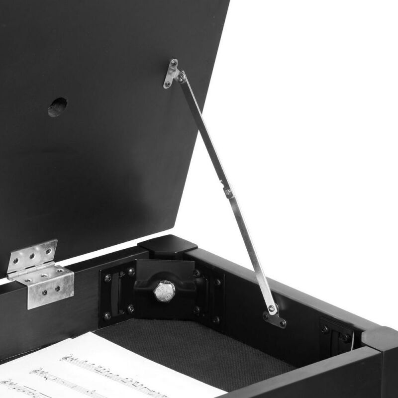 On Stage KB8904B Deluxe Black Keyboard/Piano Bench with Flip-Top Storage and 1" Padding — view 3